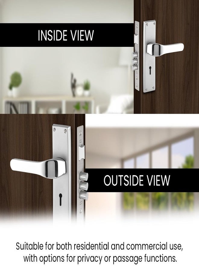 Link Renee Mortise Lock |for Main & Internal Door in Residential & Commercial Spaces | 8 Inches Heavy Duty Handle Set with Both Side Key Access, 3 Keys,6 Lever Lock Body |SS Finish|2 Years Warranty - Image 3